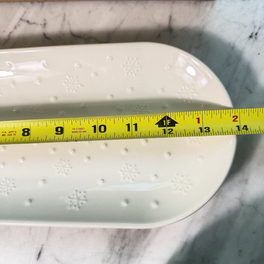 Temp-tations Seasonal Holiday 14" Platter Tray Ramekin Spreader Set White New - Picture 8 of 11